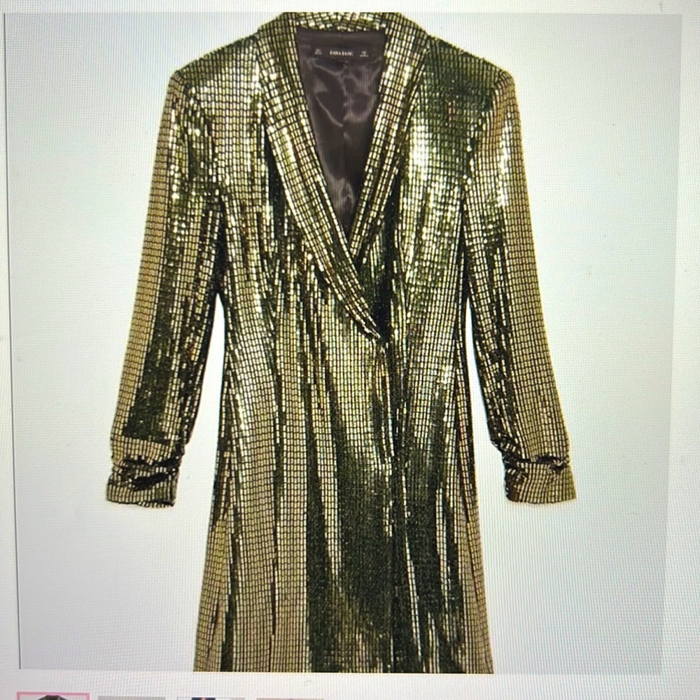 Zara Gold sequin blazer dress